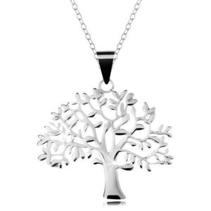 Stříbrný 925 náhrdelník, řetízek a přívěsek - velký košatý strom života obraz