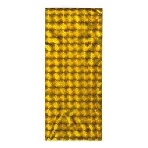 Lesklý celofánový sáček na dárek, zlatý odstín, blýskavé čtverečky obraz