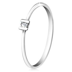 Briliantový prsten z bílého zlata 585 - třpytivý čirý diamant uchycený tyčinkami - Velikost: 49 obraz