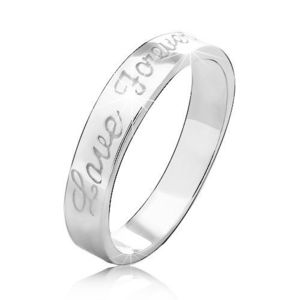 Prsten ze stříbra 925 s vyrytým nápisem Love Forever - Velikost: 50 obraz