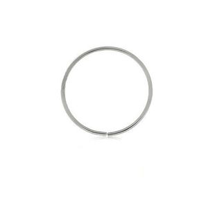 Piercing z bílého 9K zlata - lesklý tenký kroužek, hladký povrch - Tloušťka x průměr: 1 mm x 6 mm obraz