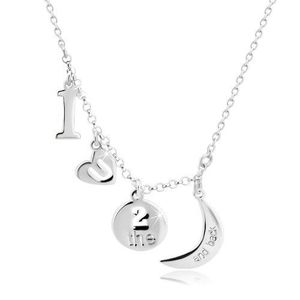 Stříbrný 925 náhrdelník - přívěsky s motivem "I love you to the moon and back" obraz