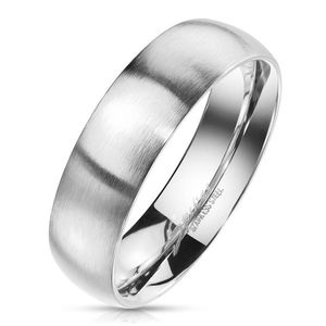 Prsten z oceli ve stříbrném barevném odstínu - matný povrch, 6 mm - Velikost: 49 obraz