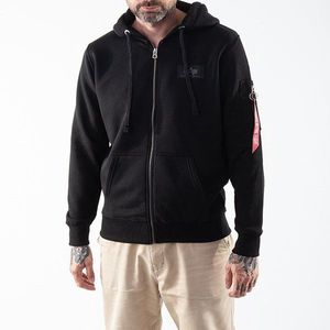 Pánská mikina Alpha Industries Back Print Zip Hoodie Black obraz