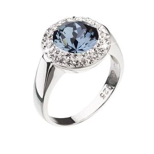 Evolution Group Stříbrný prsten s krystaly Swarovski modrý kulatý 35026.3 denim blue obraz