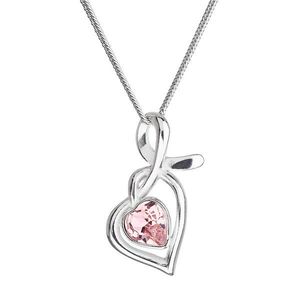 Evolution Group Stříbrný náhrdelník se Swarovski krystaly srdce růžové 32071.3 obraz