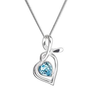 Evolution Group Stříbrný náhrdelník se Swarovski krystaly srdce modré 32071.3 obraz