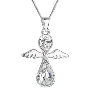 Evolution Group Stříbrný náhrdelník anděl se Swarovski krystaly bílý 32072.1 obraz