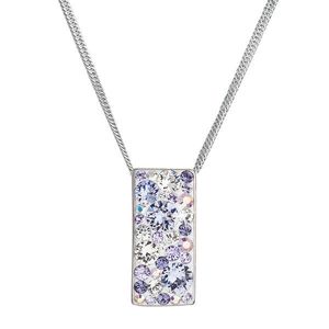 Evolution Group Stříbrný náhrdelník se Swarovski krystaly fialový obdélník 32074.3 violet obraz
