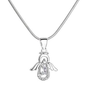 Evolution Group Stříbrný náhrdelník anděl s třpytivými zirkony 12043.1 obraz