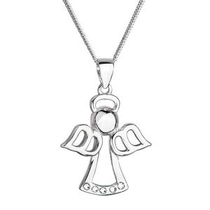 Evolution Group Stříbrný náhrdelník anděl se Swarovski krystaly bílý 32076.1 obraz