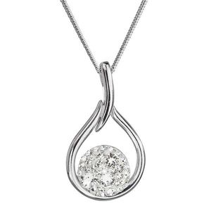 Evolution Group Stříbrný náhrdelník se Swarovski krystaly kapka 32075.1 bílá obraz