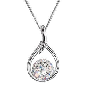 Evolution Group Stříbrný náhrdelník se Swarovski krystaly kapka 32075.2 bílá s ab efektem obraz