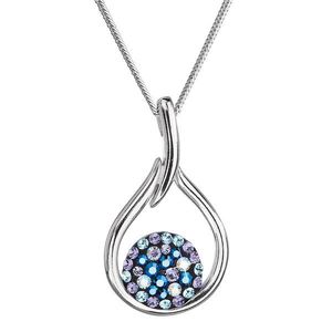 Evolution Group Stříbrný náhrdelník se Swarovski krystaly kapka 32075.3 blue style obraz