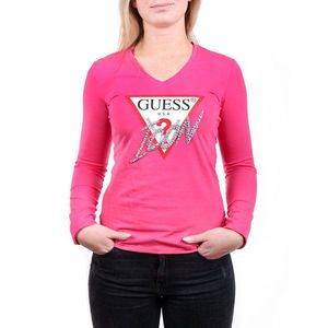 Guess dámské růžové tričko s dlouhým rukávem obraz