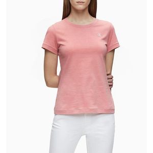 Calvin Klein dámské růžové tričko Embroidery obraz