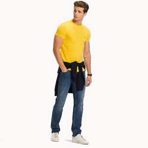 Tommy Hilfiger pánské žluté tričko Stretch obraz