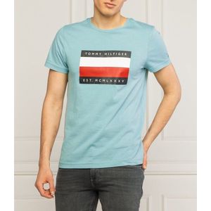 Tommy Hilfiger pánské modré tričko Corp obraz