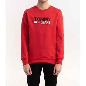 Tommy Jeans pánská červená mikina Corp obraz