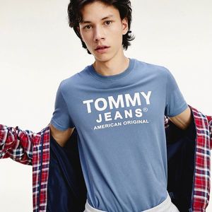 Tommy Jeans pánské modré tričko Essential obraz