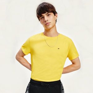Tommy Jeans pánské žluté tričko Essential obraz