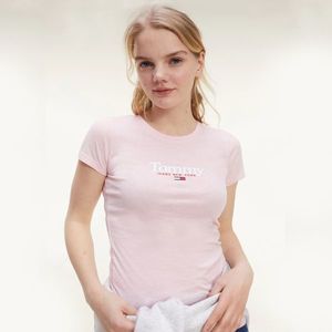 Tommy Jeans dámské světle růžové tričko Essential obraz