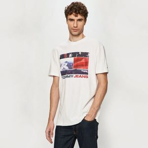Tommy Jeans pánské bílé tričko Graphic Tee obraz