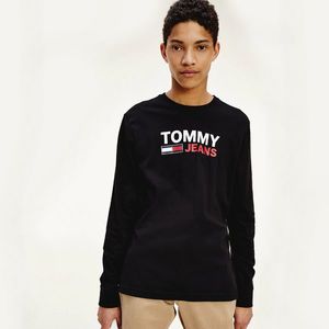 Tommy Jeans pánské černé triko s dlouhým rukávem obraz