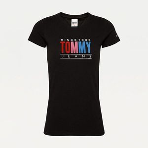 Tommy Jeans dámské černé tričko Multi Color obraz