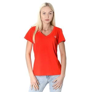 Calvin Klein dámské červené tričko s výstřihem do V obraz