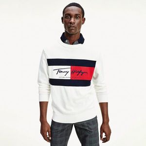 Tommy Hilfiger pánský bílý svetr obraz