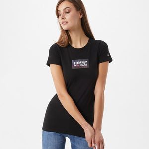 Tommy Jeans dámské černé tričko Gradient Logo obraz