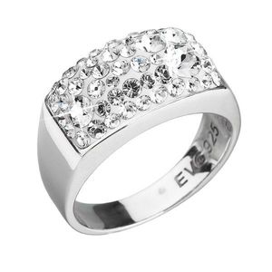 Evolution Group Stříbrný prsten s krystaly Swarovski bílý 35014.1 krystal obraz