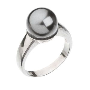 Evolution Group Stříbrný prsten se Swarovski perlou šedý 35022.3 obraz