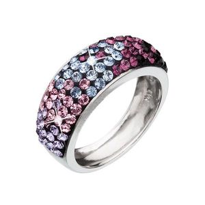 Evolution Group Stříbrný prsten s krystaly Swarovski mix barev fialová 35027.3 obraz