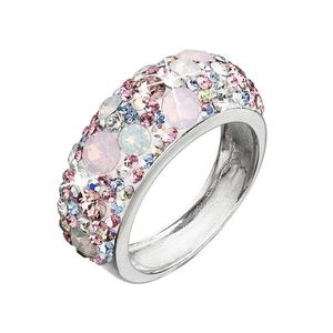 Evolution Group Stříbrný prsten s krystaly Swarovski růžový 35031.3 obraz