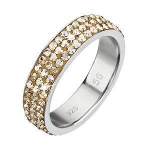 Evolution Group Stříbrný prsten s krystaly Swarovski zlatý 35001.5 obraz
