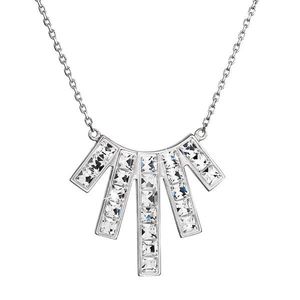 Evolution Group Stříbrný náhrdelník s krystaly Swarovski bílý obdélník 32024.1 obraz