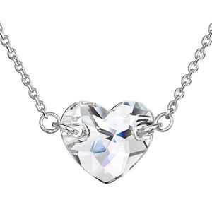 Evolution Group Stříbrný náhrdelník s krystaly Swarovski bílé srdce 32020.1 obraz