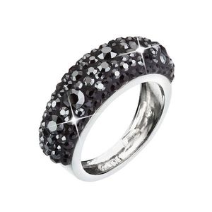 Evolution Group Stříbrný prsten s krystaly Swarovski černý 35031.5 obraz