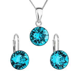 Evolution Group Sada šperků s krystaly Swarovski náušnice, řetízek a přívěsek modré kulaté 39140.3 blue zircon obraz