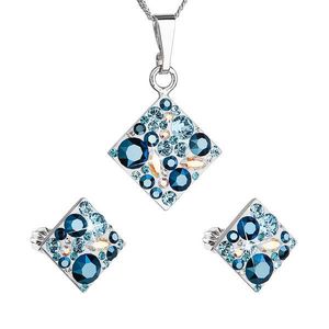 Evolution Group Sada šperků s krystaly Swarovski náušnice a přívěsek modrý kosočtverec 39126.3 aqua obraz