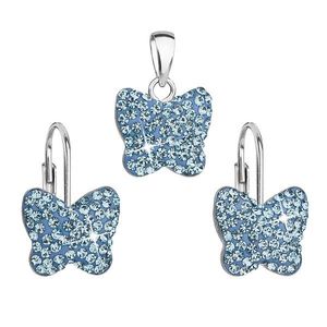Evolution Group Sada šperků s krystaly Swarovski náušnice a přívěsek modrý motýl 39144.3 obraz