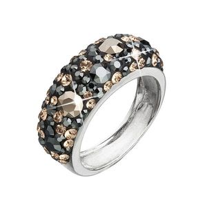 Evolution Group Stříbrný prsten s krystaly Swarovski mix barev černá hnědá zlatá 35031.4 obraz