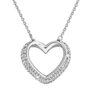 Evolution Group Stříbrný náhrdelník s krystaly Swarovski bílé srdce 32027.1 obraz