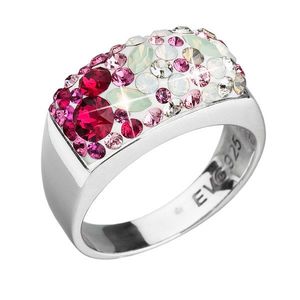 Evolution Group Stříbrný prsten s krystaly Swarovski mix barev červené 35014.3 sweet love obraz