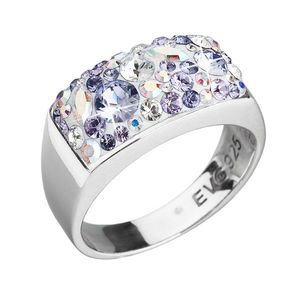 Evolution Group Stříbrný prsten s krystaly Swarovski fialový 35014.3 violet obraz