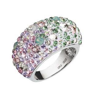 Evolution Group Stříbrný prsten s krystaly Swarovski mix barev fialová růžová zelená 35028.3 obraz