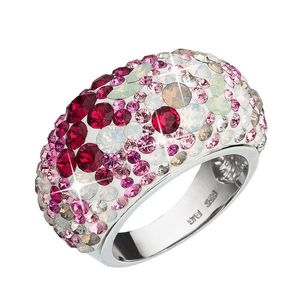Evolution Group Stříbrný prsten s krystaly Swarovski mix barev červená 35028.3 obraz