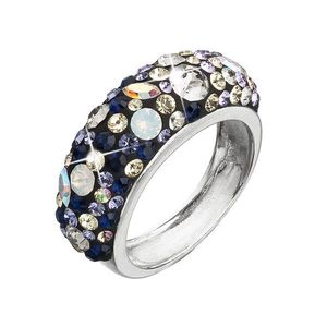 Evolution Group Stříbrný prsten s krystaly Swarovski mix barev fialová 35031.3 indigo obraz